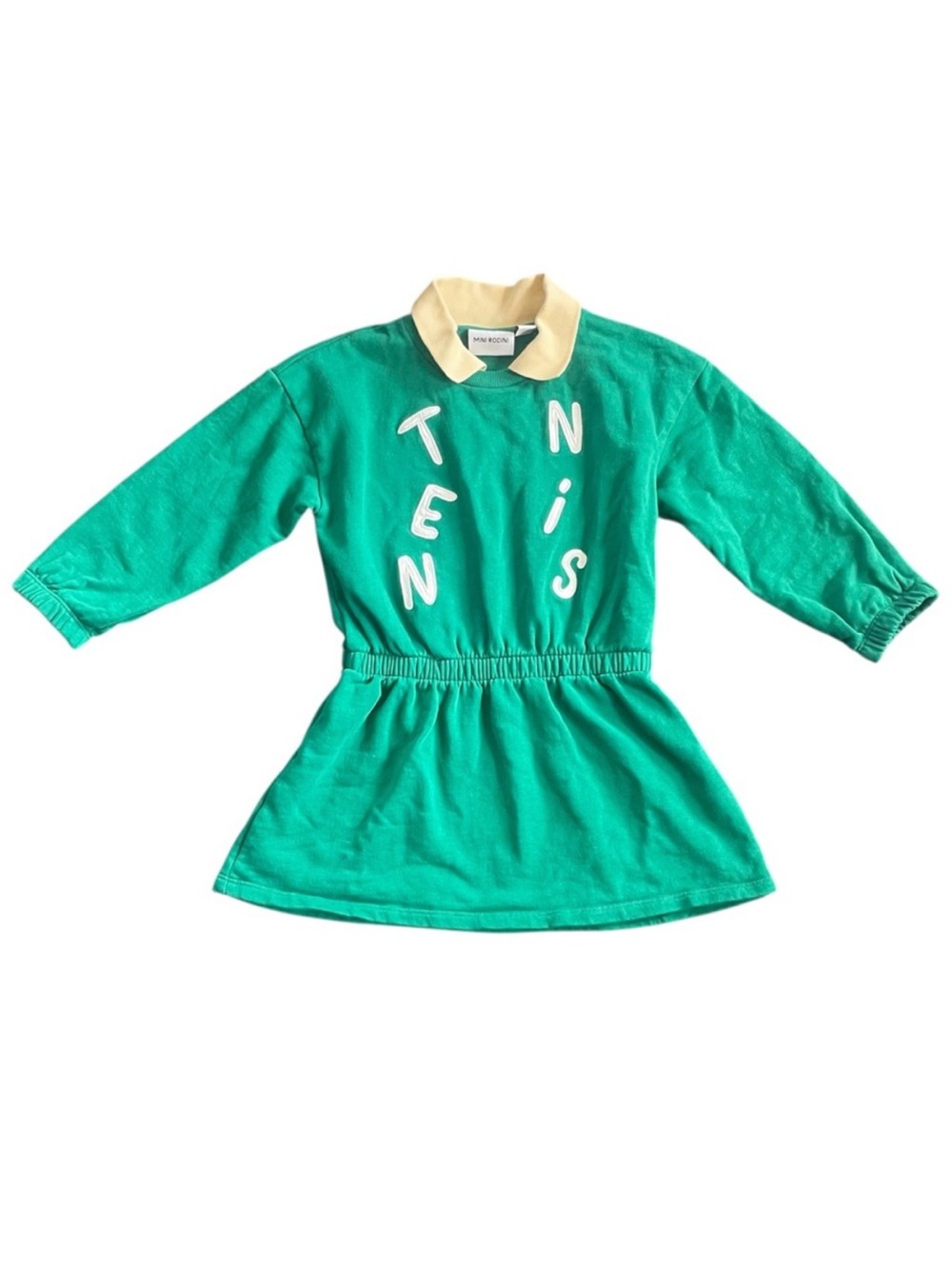 MINI RODINI Green Collared TENNIS Sweater Dress Long Sleeve Girls Dress Size 4/5